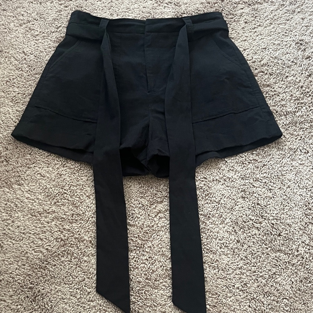 Lulu's Black High-Waist Shorts with Bow - Picture 8 of 11